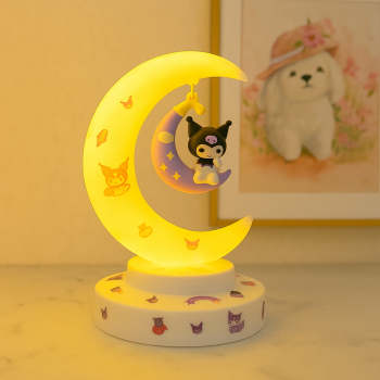 Moon Night Light Cinnamoroll Kuromi Melody Hello Kitty LED Light-emitting Ornaments Room Desktop Decoration